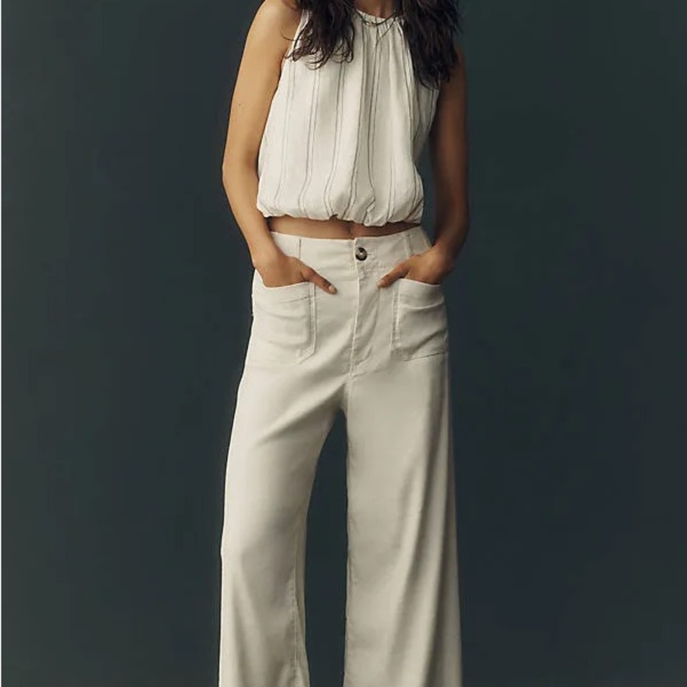 Anthropology Maeve The Colette Cream Pants Size 25
